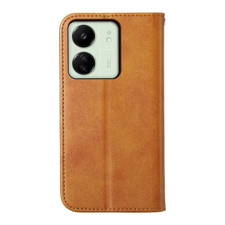 For Xiaomi Redmi 13C 4G / Poco C65 4G Case Imprinted Rhombus Pattern PU Leather Mobile Phone Cover