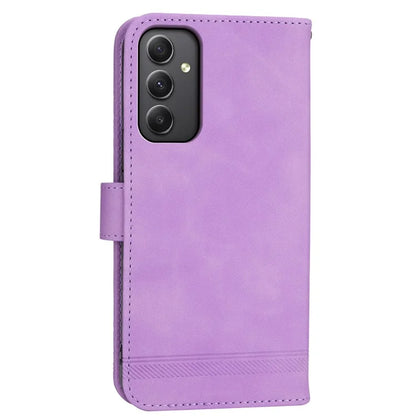 DIERFENG DF-03 For Samsung Galaxy A35 5G Case PU Leather Lines Imprinted Phone Stand Cover
