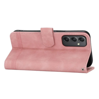 DIERFENG DF-03 For Samsung Galaxy A35 5G Case PU Leather Lines Imprinted Phone Stand Cover