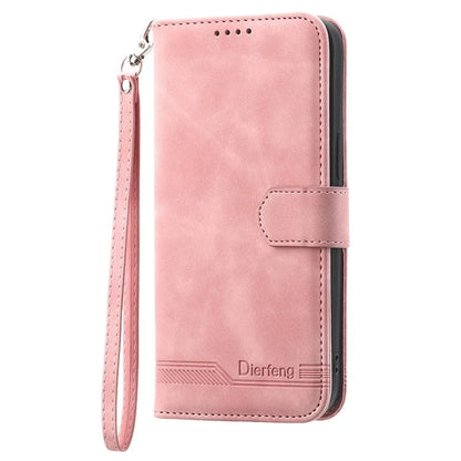 DIERFENG DF-03 For Samsung Galaxy A35 5G Case PU Leather Lines Imprinted Phone Stand Cover
