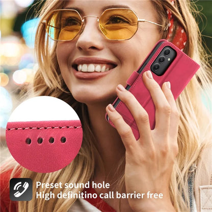 DIERFENG DF-03 For Samsung Galaxy A35 5G Case PU Leather Lines Imprinted Phone Stand Cover