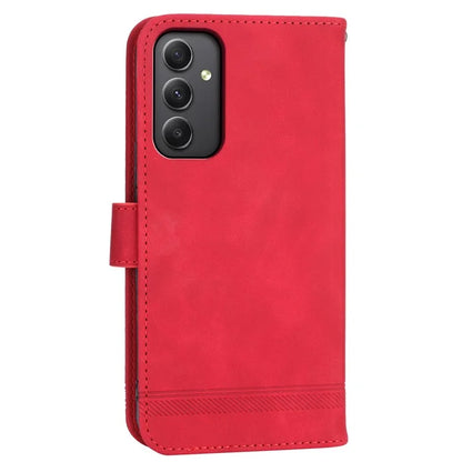 DIERFENG DF-03 For Samsung Galaxy A35 5G Case PU Leather Lines Imprinted Phone Stand Cover
