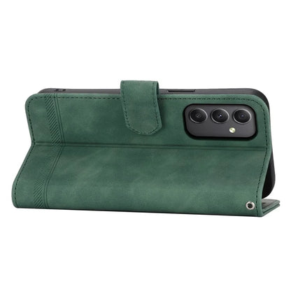 DIERFENG DF-03 For Samsung Galaxy A35 5G Case PU Leather Lines Imprinted Phone Stand Cover