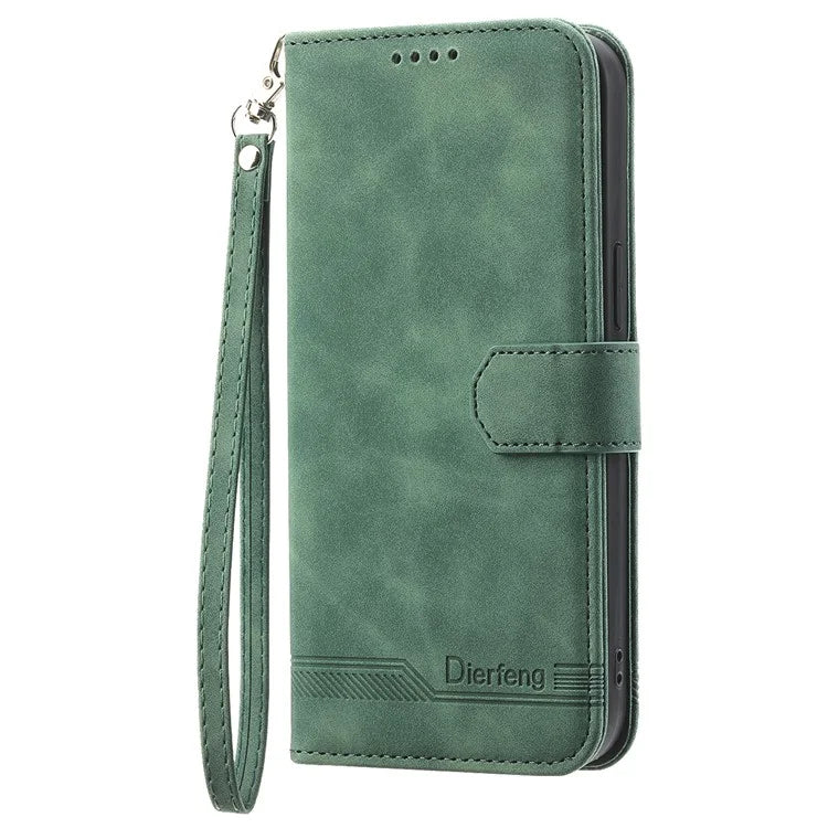 DIERFENG DF-03 For Samsung Galaxy A35 5G Case PU Leather Lines Imprinted Phone Stand Cover