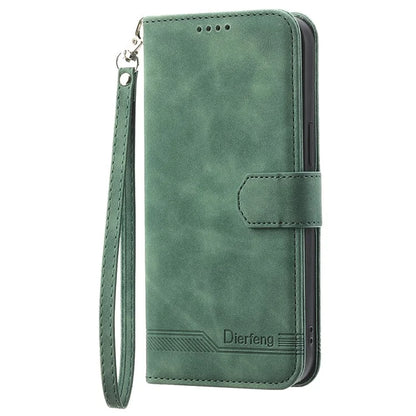 DIERFENG DF-03 For Samsung Galaxy A35 5G Case PU Leather Lines Imprinted Phone Stand Cover