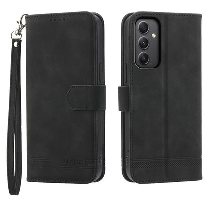 DIERFENG DF-03 For Samsung Galaxy A35 5G Case PU Leather Lines Imprinted Phone Stand Cover