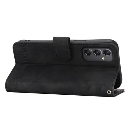 DIERFENG DF-03 For Samsung Galaxy A35 5G Case PU Leather Lines Imprinted Phone Stand Cover