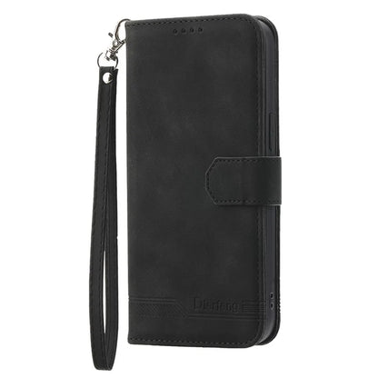 DIERFENG DF-03 For Samsung Galaxy A35 5G Case PU Leather Lines Imprinted Phone Stand Cover