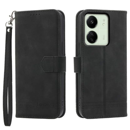 DIERFENG DF-03 For Xiaomi Redmi 13C 4G / Poco C65 4G Case PU Leather Flip Card Holder Smartphone Cover