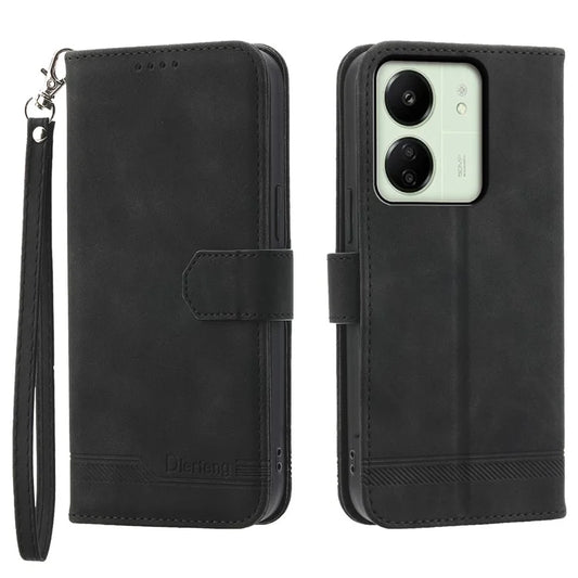 DIERFENG DF-03 For Xiaomi Redmi 13C 4G / Poco C65 4G Case PU Leather Flip Card Holder Smartphone Cover