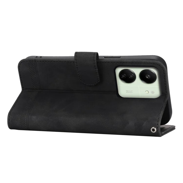 DIERFENG DF-03 For Xiaomi Redmi 13C 4G / Poco C65 4G Case PU Leather Flip Card Holder Smartphone Cover