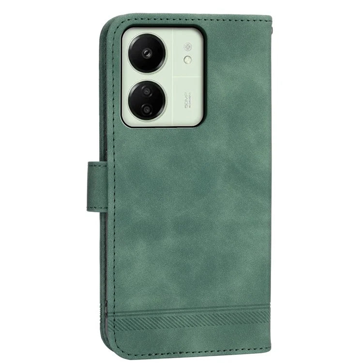 DIERFENG DF-03 For Xiaomi Redmi 13C 4G / Poco C65 4G Case PU Leather Flip Card Holder Smartphone Cover