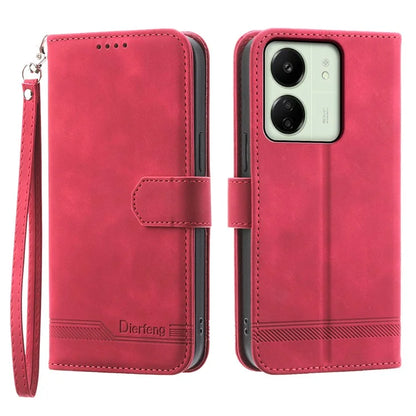 DIERFENG DF-03 For Xiaomi Redmi 13C 4G / Poco C65 4G Case PU Leather Flip Card Holder Smartphone Cover