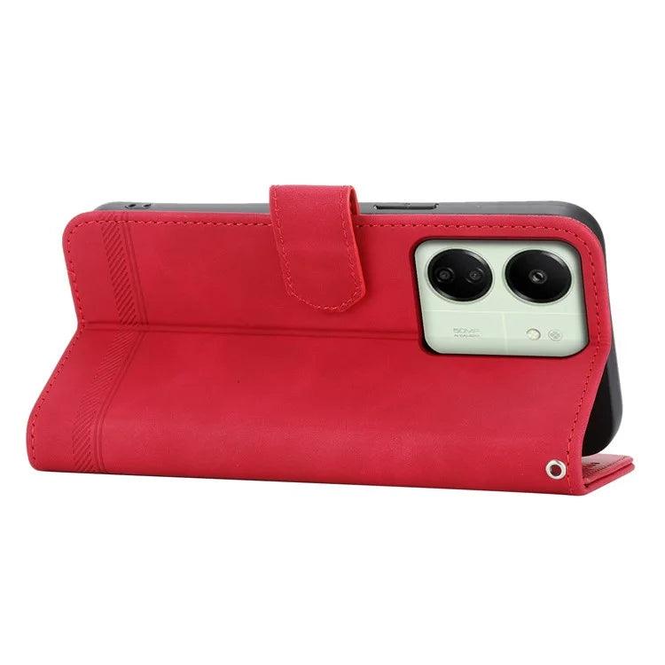 DIERFENG DF-03 For Xiaomi Redmi 13C 4G / Poco C65 4G Case PU Leather Flip Card Holder Smartphone Cover