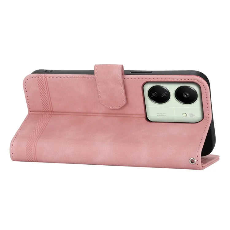 DIERFENG DF-03 For Xiaomi Redmi 13C 4G / Poco C65 4G Case PU Leather Flip Card Holder Smartphone Cover