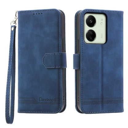 DIERFENG DF-03 For Xiaomi Redmi 13C 4G / Poco C65 4G Case PU Leather Flip Card Holder Smartphone Cover
