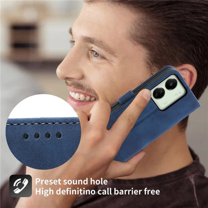 DIERFENG DF-03 For Xiaomi Redmi 13C 4G / Poco C65 4G Case PU Leather Flip Card Holder Smartphone Cover
