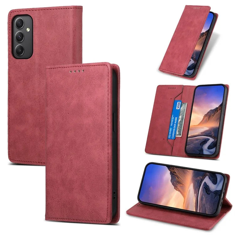 DF-05 For Samsung Galaxy A35 5G Case Leather RFID Blocking Wallet Stand Phone Cover