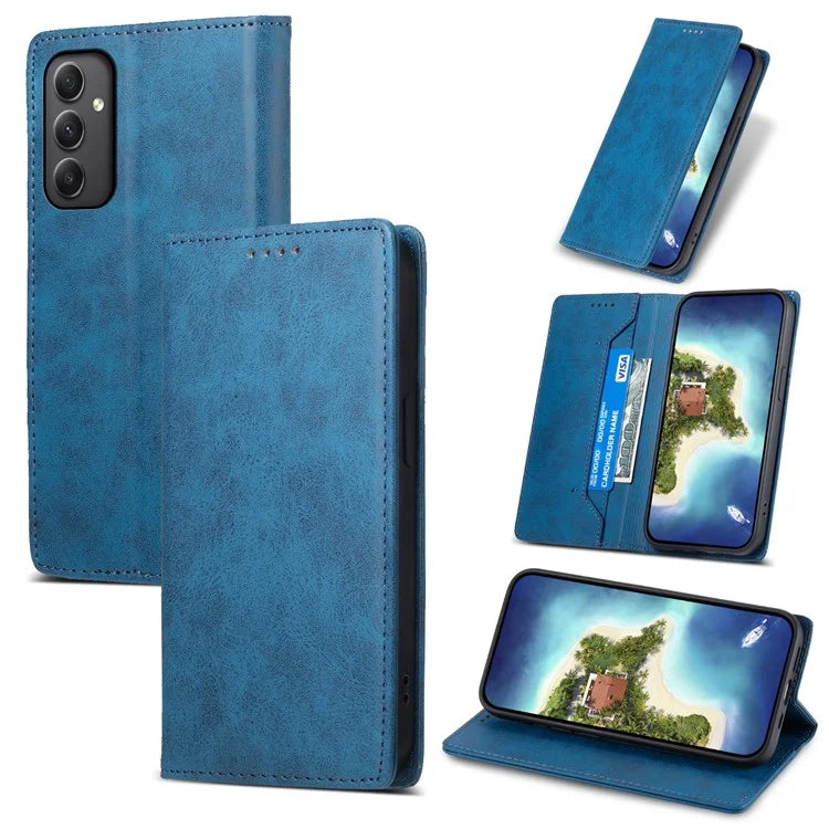 DF-05 For Samsung Galaxy A35 5G Case Leather RFID Blocking Wallet Stand Phone Cover