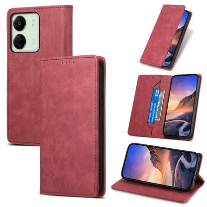DF-05 For Xiaomi Redmi 13C 4G / Poco C65 4G Cell Phone Case RFID Blocking PU Leather Anti-drop Cover