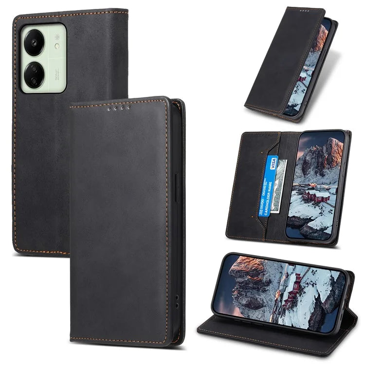 DF-05 For Xiaomi Redmi 13C 4G / Poco C65 4G Cell Phone Case RFID Blocking PU Leather Anti-drop Cover