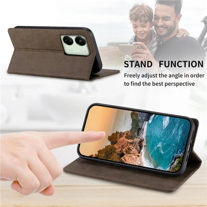 DF-05 For Xiaomi Redmi 13C 4G / Poco C65 4G Cell Phone Case RFID Blocking PU Leather Anti-drop Cover