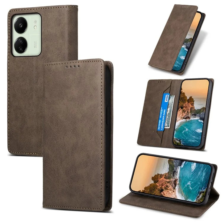 DF-05 For Xiaomi Redmi 13C 4G / Poco C65 4G Cell Phone Case RFID Blocking PU Leather Anti-drop Cover