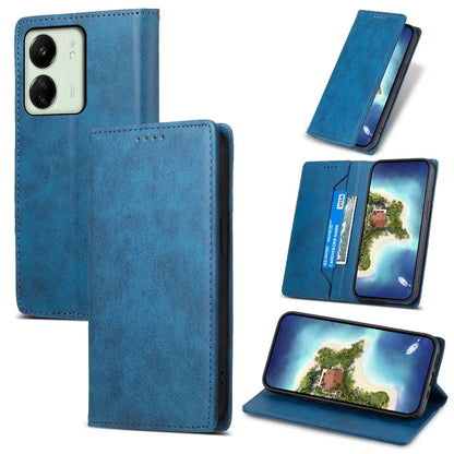 DF-05 For Xiaomi Redmi 13C 4G / Poco C65 4G Cell Phone Case RFID Blocking PU Leather Anti-drop Cover