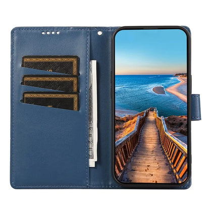 DF-06 For Samsung Galaxy A35 5G Cell Phone Case Imprinted Lines Leather Wallet Stand Cover