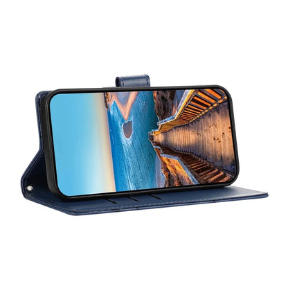 DF-06 For Samsung Galaxy A35 5G Cell Phone Case Imprinted Lines Leather Wallet Stand Cover