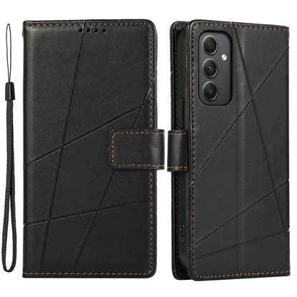 DF-06 For Samsung Galaxy A35 5G Cell Phone Case Imprinted Lines Leather Wallet Stand Cover