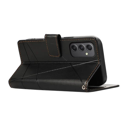 DF-06 For Samsung Galaxy A35 5G Cell Phone Case Imprinted Lines Leather Wallet Stand Cover