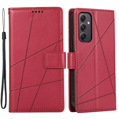 DF-06 For Samsung Galaxy A35 5G Cell Phone Case Imprinted Lines Leather Wallet Stand Cover