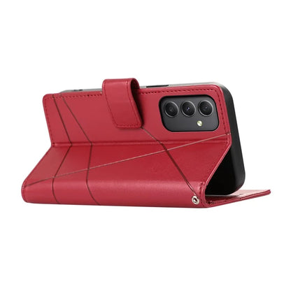 DF-06 For Samsung Galaxy A35 5G Cell Phone Case Imprinted Lines Leather Wallet Stand Cover