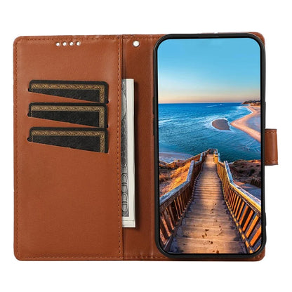 DF-06 For Samsung Galaxy A35 5G Cell Phone Case Imprinted Lines Leather Wallet Stand Cover