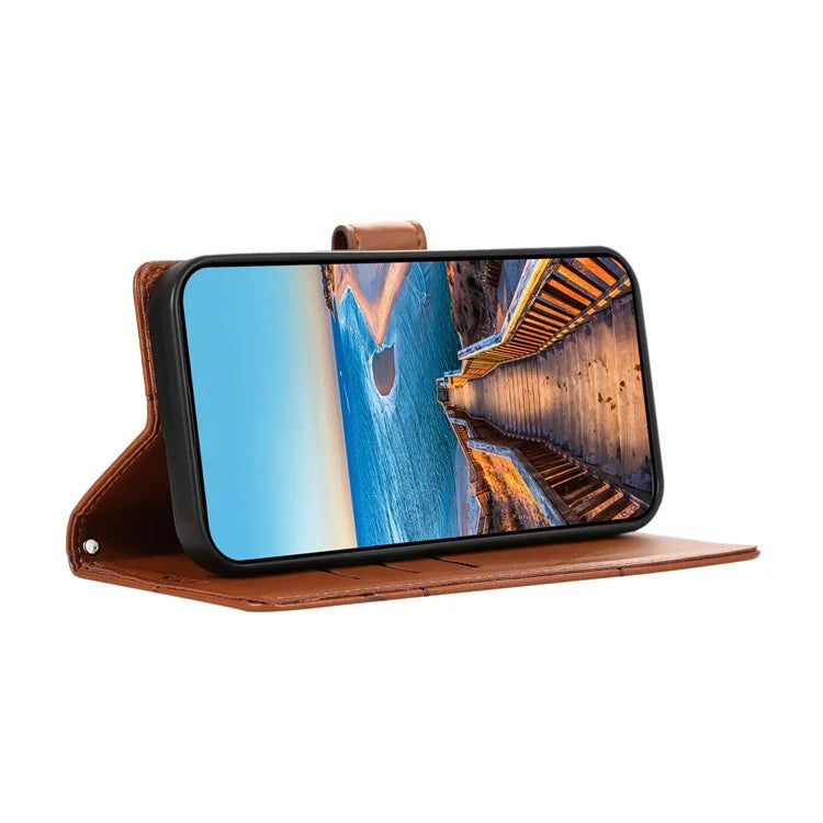 DF-06 For Samsung Galaxy A35 5G Cell Phone Case Imprinted Lines Leather Wallet Stand Cover