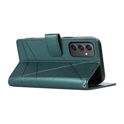 DF-06 For Samsung Galaxy A35 5G Cell Phone Case Imprinted Lines Leather Wallet Stand Cover