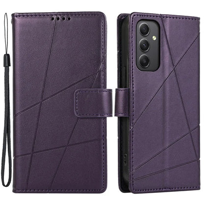 DF-06 For Samsung Galaxy A35 5G Cell Phone Case Imprinted Lines Leather Wallet Stand Cover