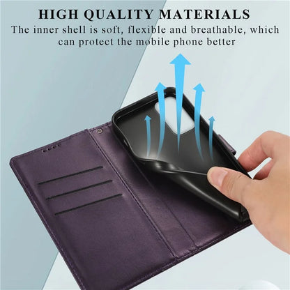 DF-06 For Samsung Galaxy A35 5G Cell Phone Case Imprinted Lines Leather Wallet Stand Cover