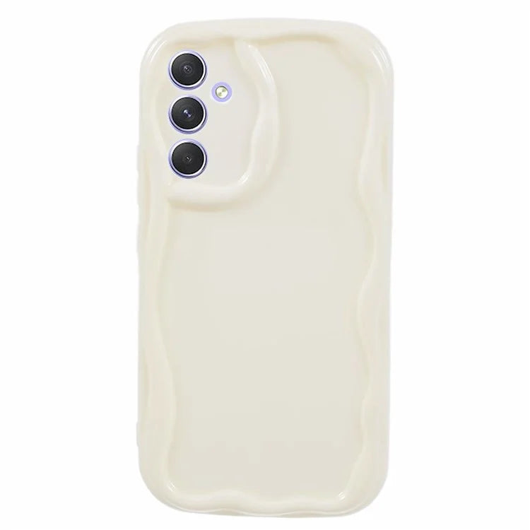 YX Series For Samsung Galaxy S24 Case Wavy Shape TPU Phone Back Protector (Precise Cutout)