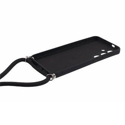 For Samsung Galaxy S24+ TPU Phone Case Rubberized Fiber Inner Lining Protective Shell with Lanyard