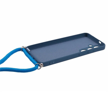 For Samsung Galaxy S24+ TPU Phone Case Rubberized Fiber Inner Lining Protective Shell with Lanyard