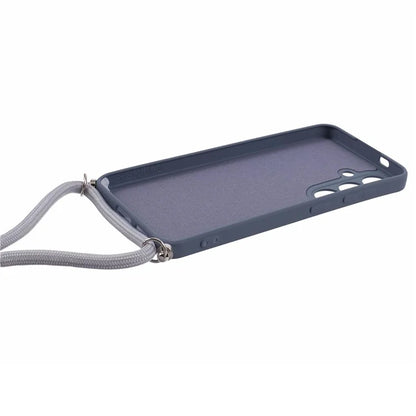 For Samsung Galaxy S24+ TPU Phone Case Rubberized Fiber Inner Lining Protective Shell with Lanyard
