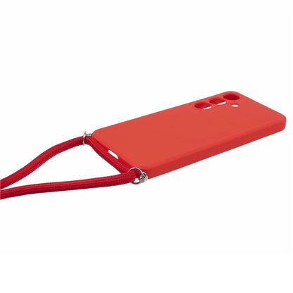 For Samsung Galaxy S24+ TPU Phone Case Rubberized Fiber Inner Lining Protective Shell with Lanyard