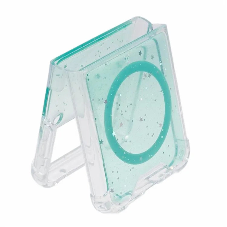 JTW Series For Samsung Galaxy Z Flip3 5G Magnetic Case Sparkle Epoxy TPU+Acrylic Phone Back Shell