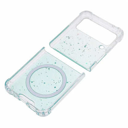 JTW Series For Samsung Galaxy Z Flip3 5G Magnetic Case Sparkle Epoxy TPU+Acrylic Phone Back Shell