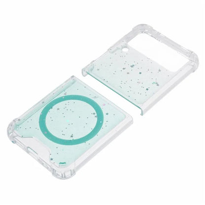JTW Series For Samsung Galaxy Z Flip3 5G Magnetic Case Sparkle Epoxy TPU+Acrylic Phone Back Shell