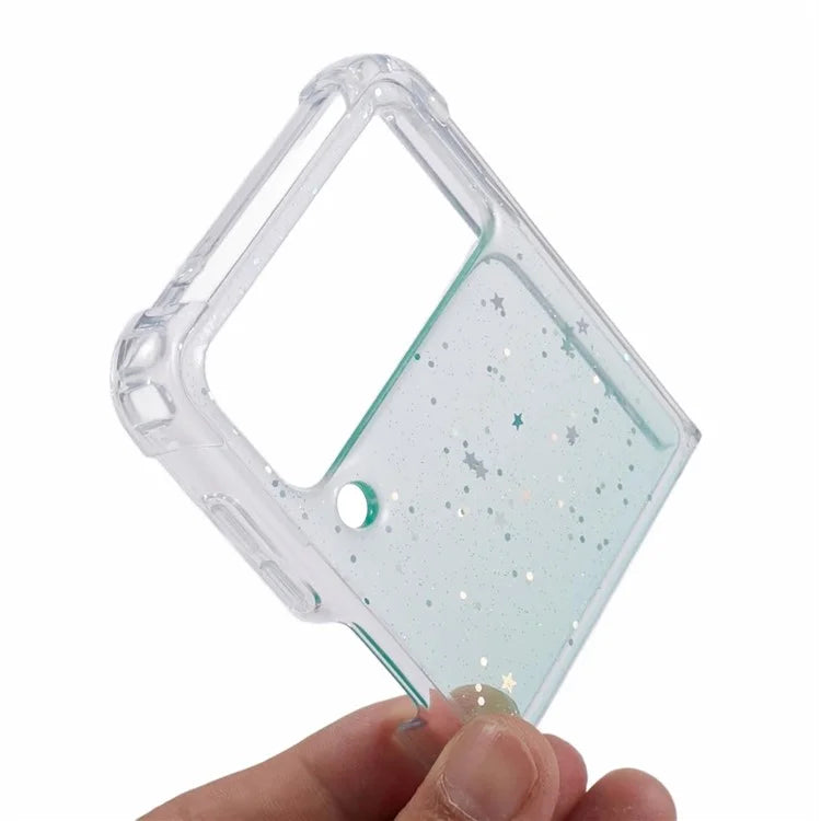 JTW Series For Samsung Galaxy Z Flip3 5G Magnetic Case Sparkle Epoxy TPU+Acrylic Phone Back Shell