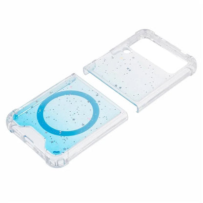 JTW Series For Samsung Galaxy Z Flip3 5G Magnetic Case Sparkle Epoxy TPU+Acrylic Phone Back Shell