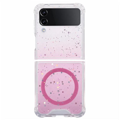 JTW Series For Samsung Galaxy Z Flip3 5G Magnetic Case Sparkle Epoxy TPU+Acrylic Phone Back Shell